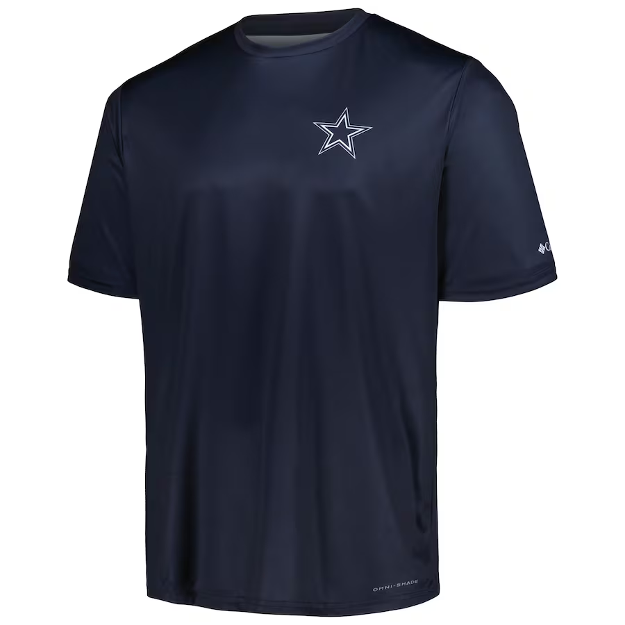 Men's Columbia Navy Dallas Cowboys Terminal Tackle Omni-Shade Texas T-Shirt