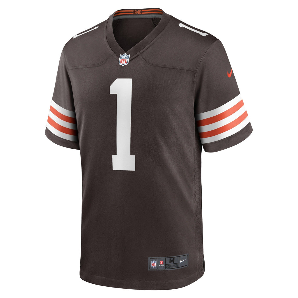 Number 1 Groom Cleveland Browns  Game Jersey - Brown