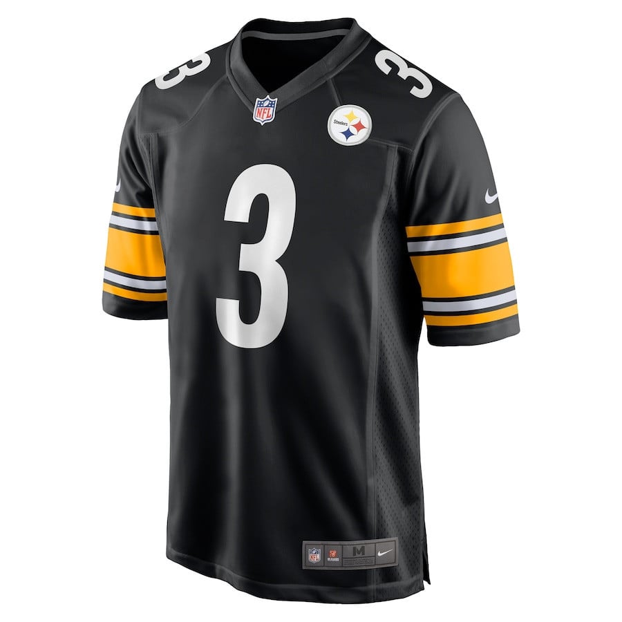Russell Wilson 3 Pittsburgh Steelers Game Player Jersey - Black - National Football League 2024