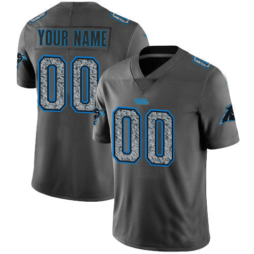 Custom1 Carolina Panthers Gray Static Vapor Untouchable Limited Jersey1 American Stitched Jersey1 Football Jerseys
