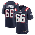 Men's New England Patriots Will Campbell  Navy 2025  Draft First Round Pick Game Jersey