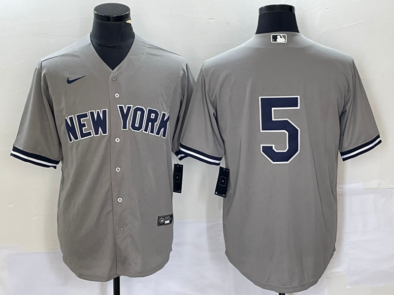 Men's New York Yankees Joe DiMaggio #5 Gray Replica Player Name Jersey1