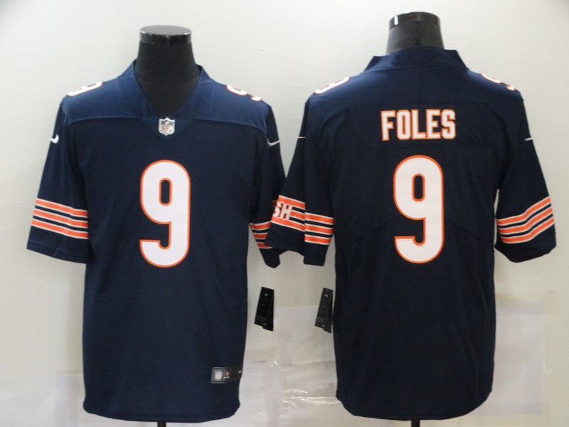 Men's Chicago Bears Nick Foles #9 Navy Game Jersey1