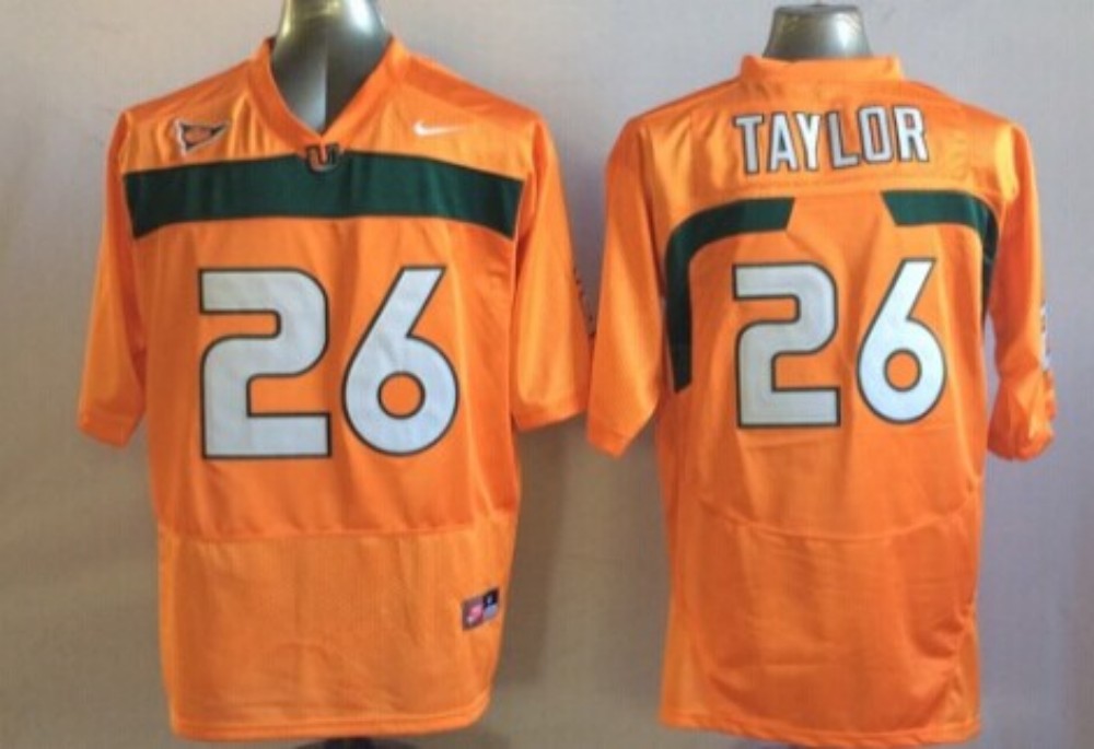 Men's Miami Hurricanes Sean Taylor #26 Orange Team Football Jersey