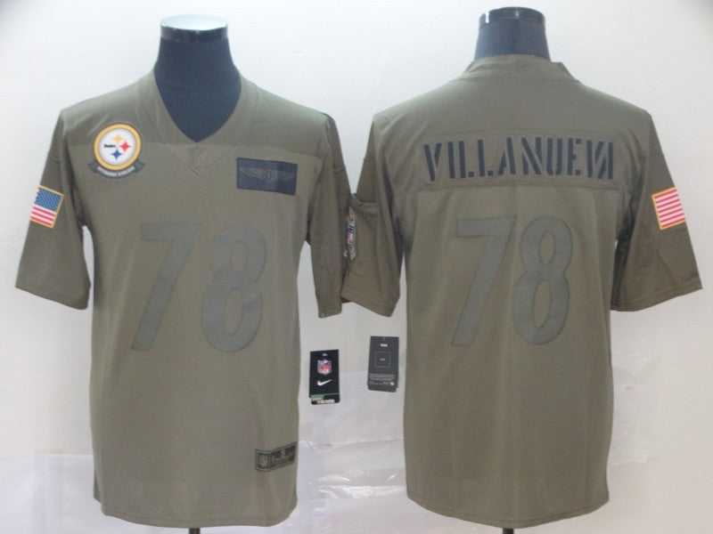 Men's Pittsburgh Steelers Alejandro Villanueva #78 Brown Game Jersey1