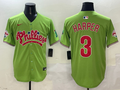 Men's Philadelphia Phillies Bryce Harper #3 Green Game Jersey