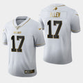 Men's Buffalo Bills #17 Josh Allen White 2019 100th Season Golden Edition Limited Stitched  Jersey