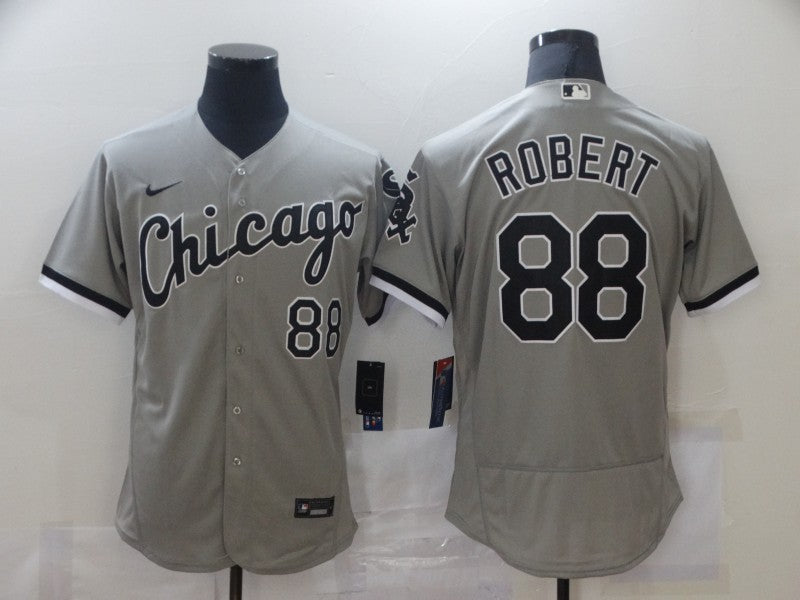 Men's Chicago White Sox Luis Robert #88 Gray Replica Baseball Jersey1