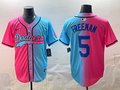 Men's Los Angeles Dodgers Freddie Freeman #5 Pink/Blue Player Jersey