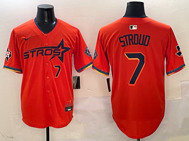 Men's Houston Astros C.J. Stroud #7 Orange 2025 City Connect Limited Player Jersey1