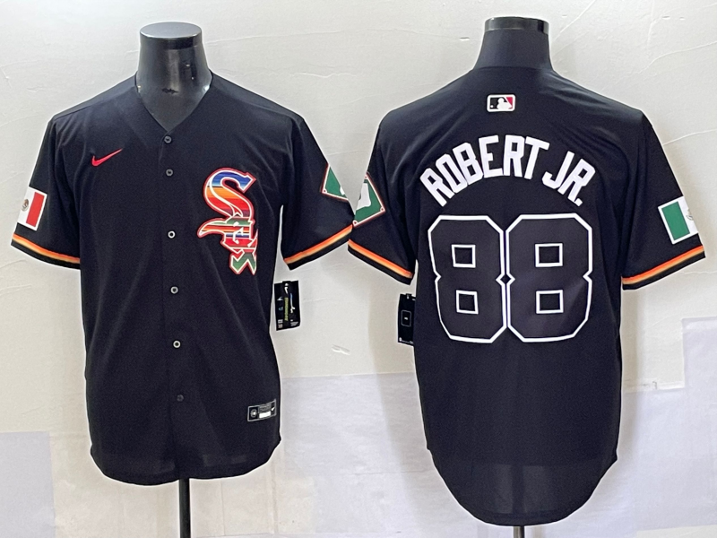 Men's Chicago White Sox Luis Robert Jr. #88 Black Replica Player Jersey