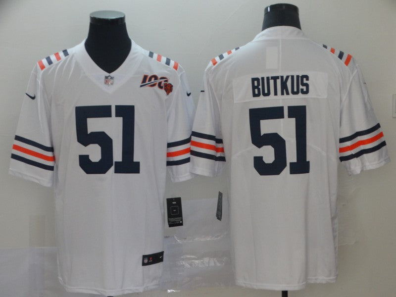 Men's Chicago Bears Dick Butkus #51 White Game Player Jersey1