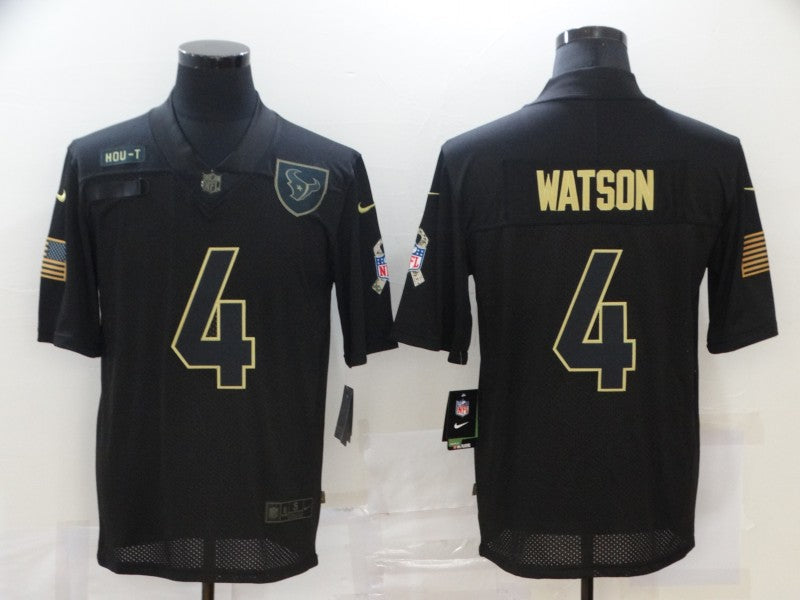 Men's Houston Texans #4 Deshaun Watson Black Game Player Jersey1