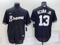 Men's Atlanta Braves Ronald Acuna Jr. #13 Black Replica Baseball Jersey