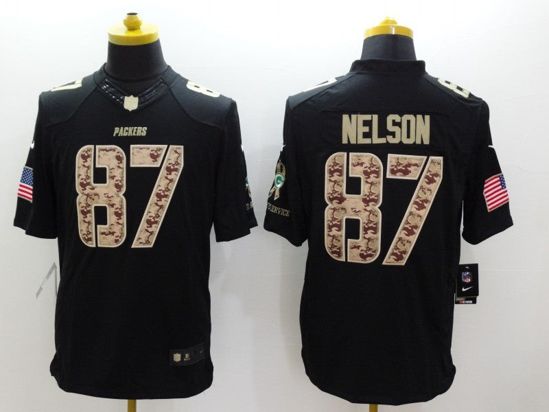 Men's Green Bay Packers Jordy Nelson #87 Black Game Jersey1
