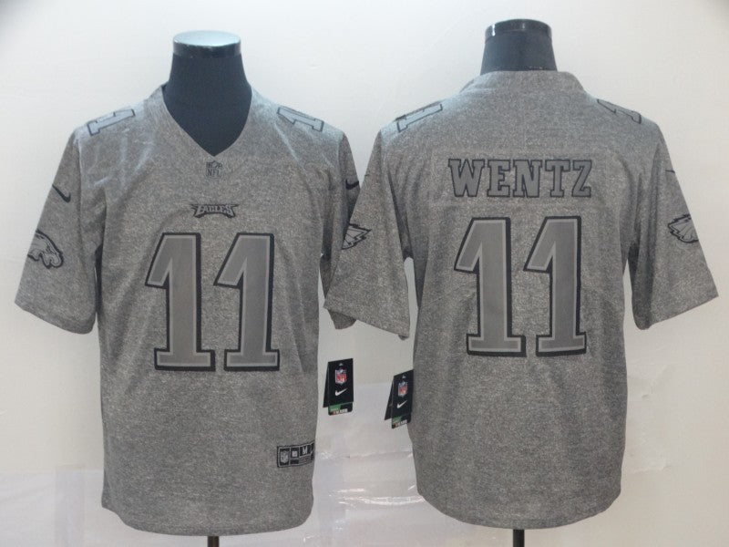 Men's Philadelphia Eagles Carson Wentz #11 Gray Player Game Jersey1