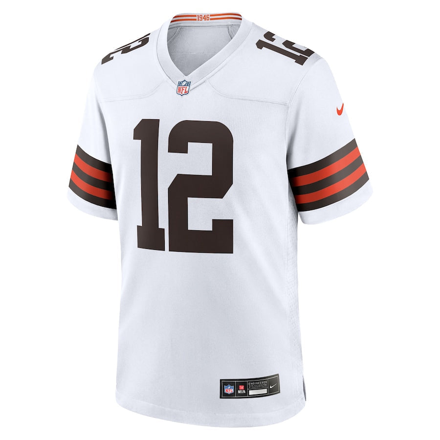Men's Cleveland Browns Shedeur Sanders  White 2025  Draft Game Jersey