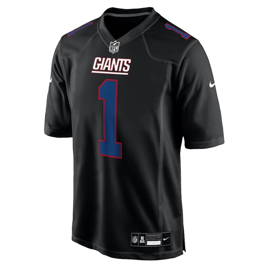 Men's New York Giants Malik Nabers  Carbon Black Fashion Jersey