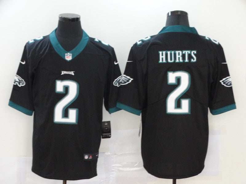Men's Philadelphia Eagles Jalen Hurts #2 Black Game Jersey1