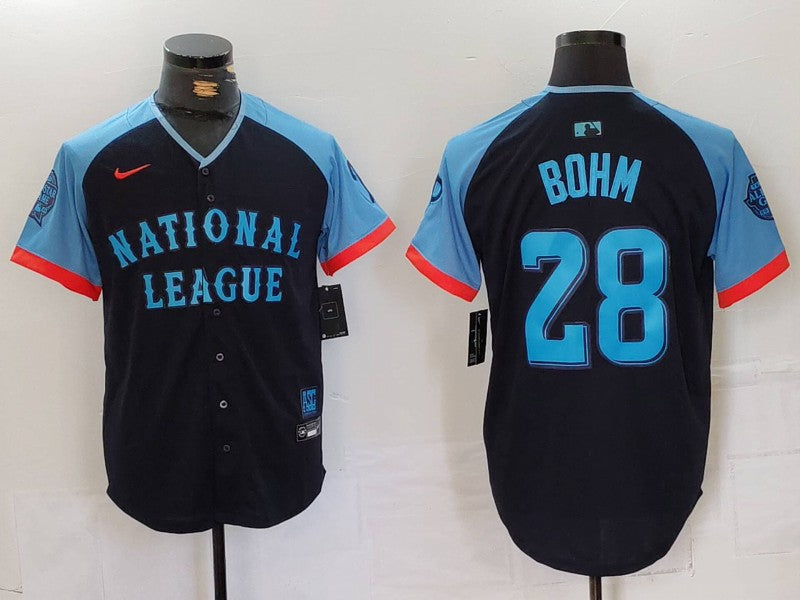 Men's National League Alec Bohm #28 Navy 2024  All-Star Game Limited Player Jersey1