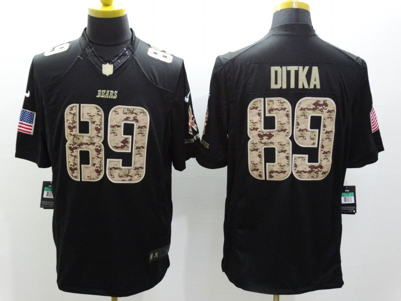 Men's Chicago Bears Mike Ditka #89 Black Game Player Jersey1