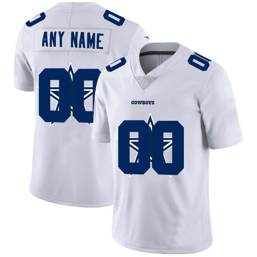 Custom1 Dallas Cowboys Jersey1 Limited White Vapor Untouchable Team Big Logo