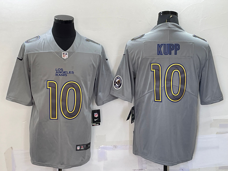 Men's Los Angeles Rams Cooper Kupp #10 Gray Atmosphere Fashion Game Jersey1