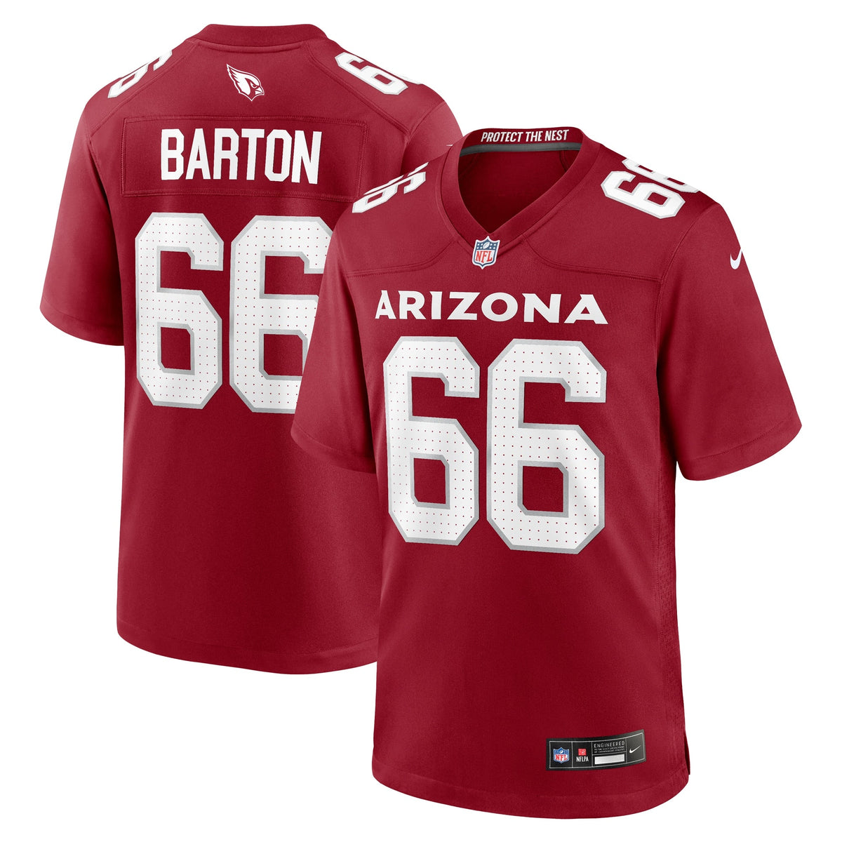 Jackson Barton Arizona Cardinals  Team Game Jersey -  Cardinal