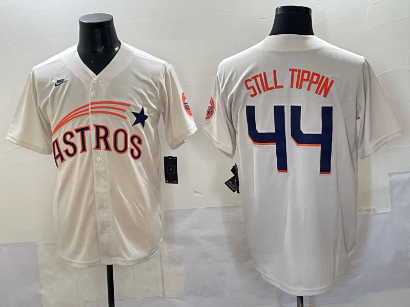 Men's Houston Astros Still Tippin #44 White Replica Player Jersey
