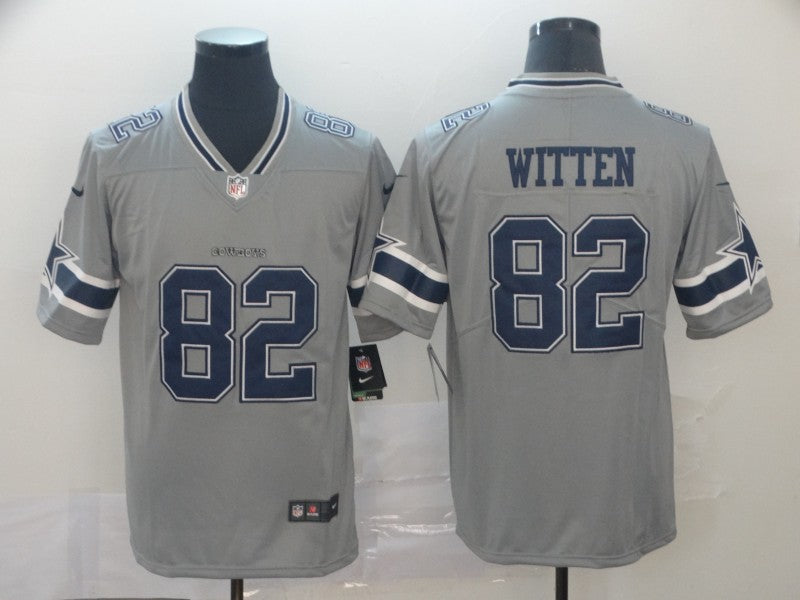Men's Dallas Cowboys Jason Witten #82 Gray Inverted Legend Jersey1
