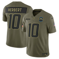 Men's Los Angeles Chargers Justin Herbert  Olive 2025 Salute to Service Limited Jersey