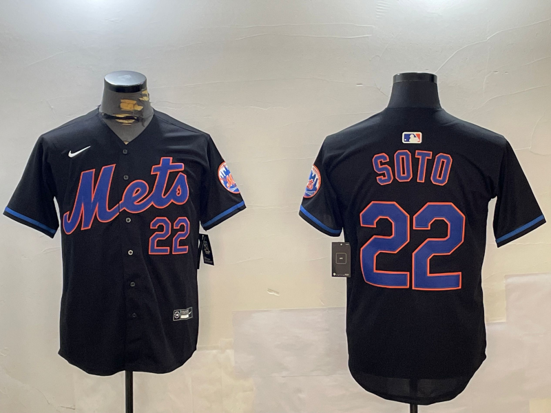 Men's New York Mets Juan Soto #22 Black Alternate Limited Player Jersey
