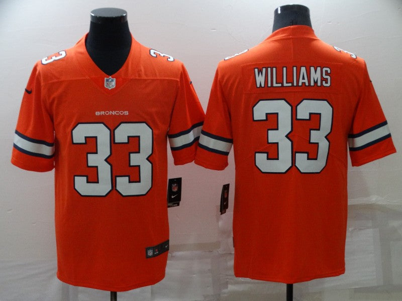 Men's Denver Broncos Javonte Williams #33 Orange Game Player Jersey1