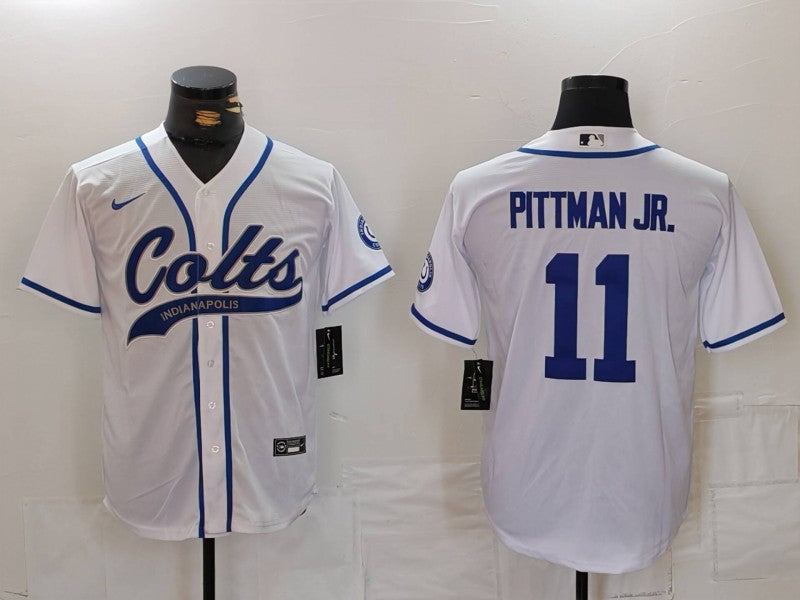 Men's Indianapolis Colts Michael Pittman Jr. #11 White Player Jersey1