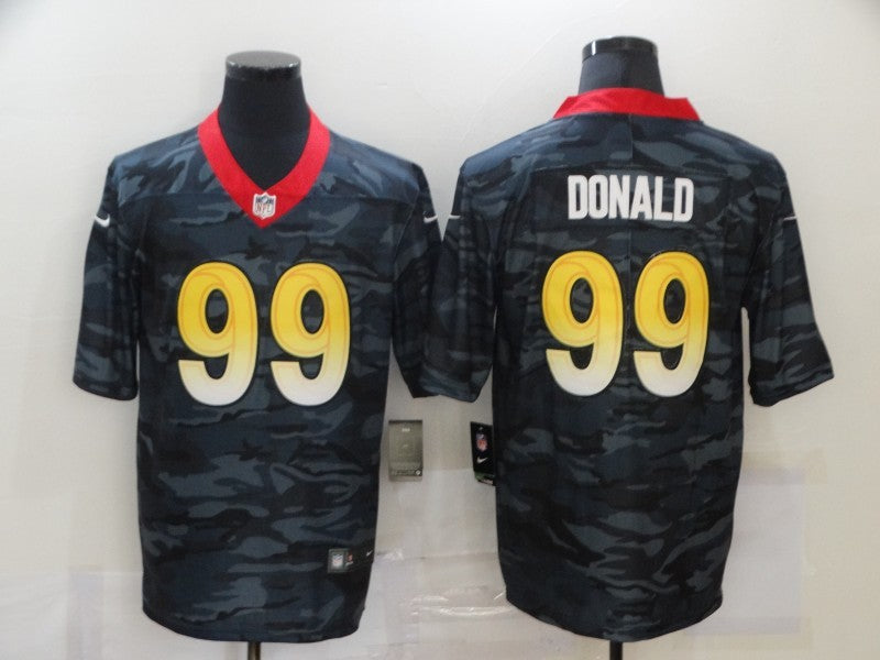 Men's Los Angeles Rams Aaron Donald #99 Gray Camouflage Game Jersey1