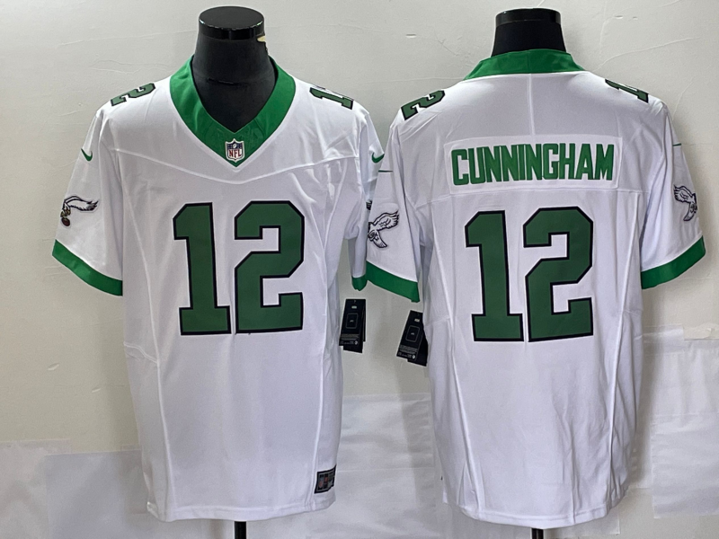 Men's Philadelphia Eagles Randall Cunningham #12 White Game Jersey1