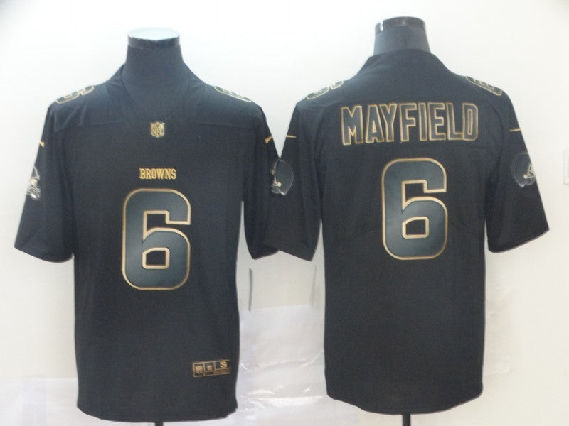 Men's Cleveland Browns Baker Mayfield Black Player Game Jersey1