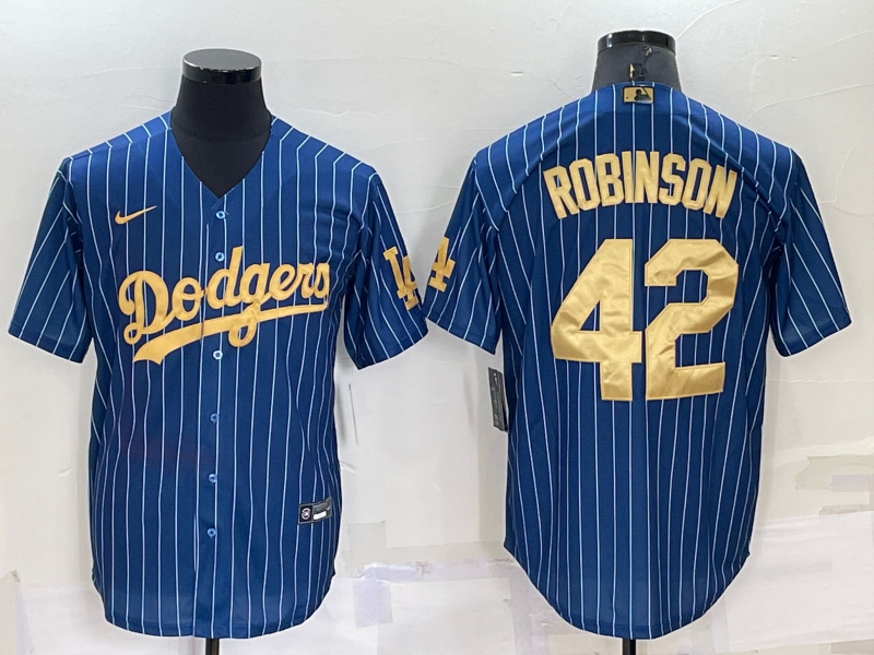Men's Los Angeles Dodgers Jackie Robinson #42 Blue Player Jersey1
