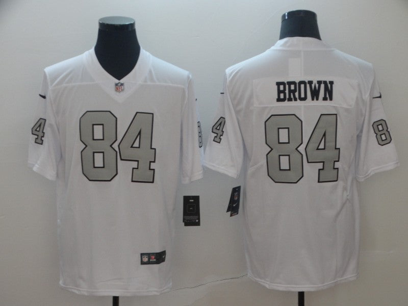 Men's Las Vegas Raiders Antonio Brown #84 White Game Player Jersey1