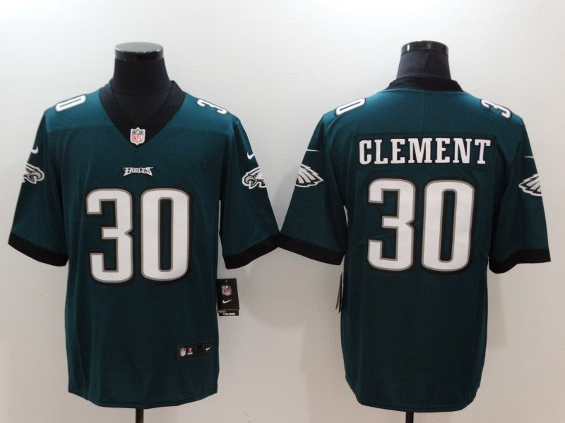 Men's Philadelphia Eagles Corey Clement #30 Midnight Green Game Jersey1