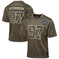 Youth Detroit Lions Aidan Hutchinson  Olive 2025 Salute to Service Game Jersey