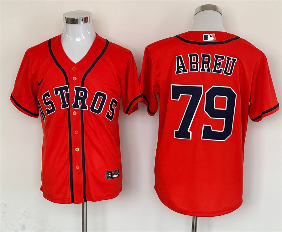 Men's Houston Astros Jose Abreu #79 Orange Limited Player Jersey1