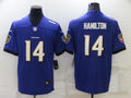 Men's Baltimore Ravens Kyle Hamilton #14 Purple Game Jersey1