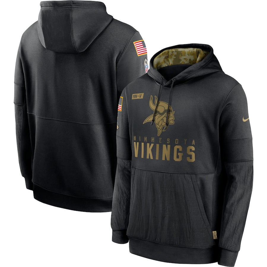 Men's Minnesota Vikings  2020 Salute to Service Hoodie1 Black