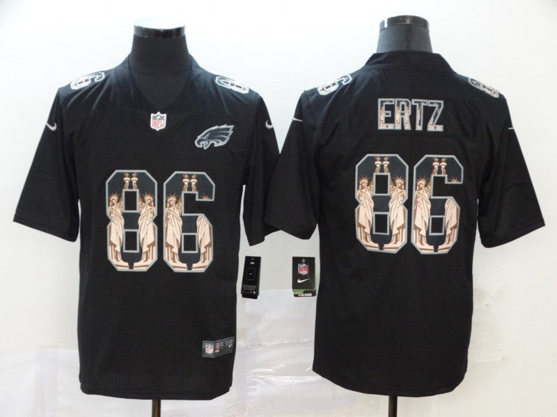 Men's Philadelphia Eagles Zach Ertz #86 Black Player Game Jersey1