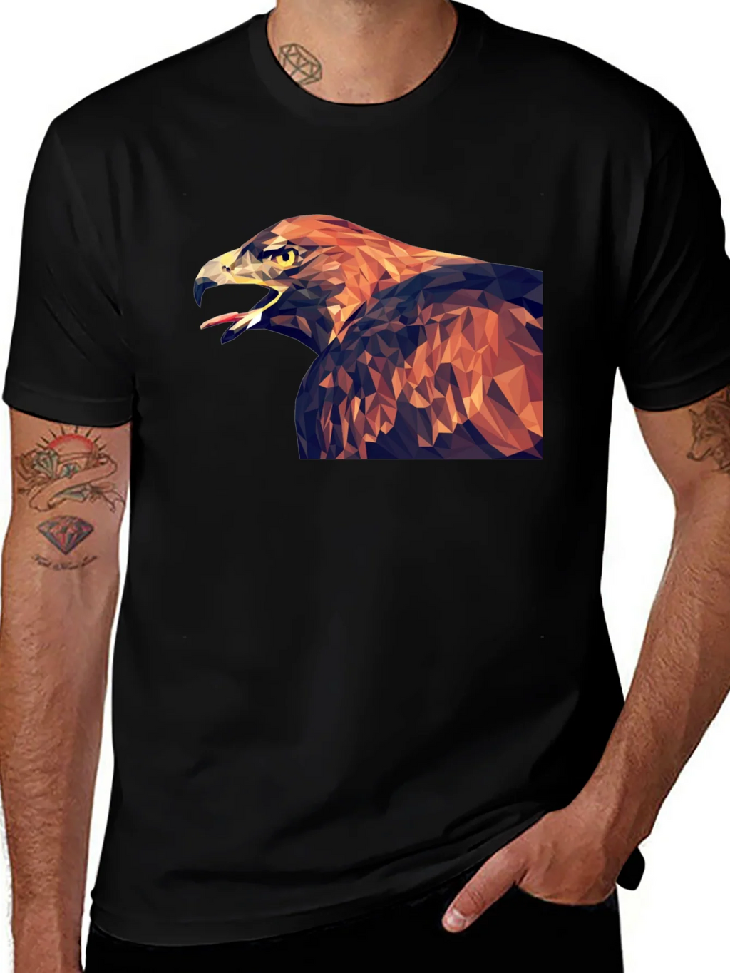 Geometric Eagle Graphic T-Shirt