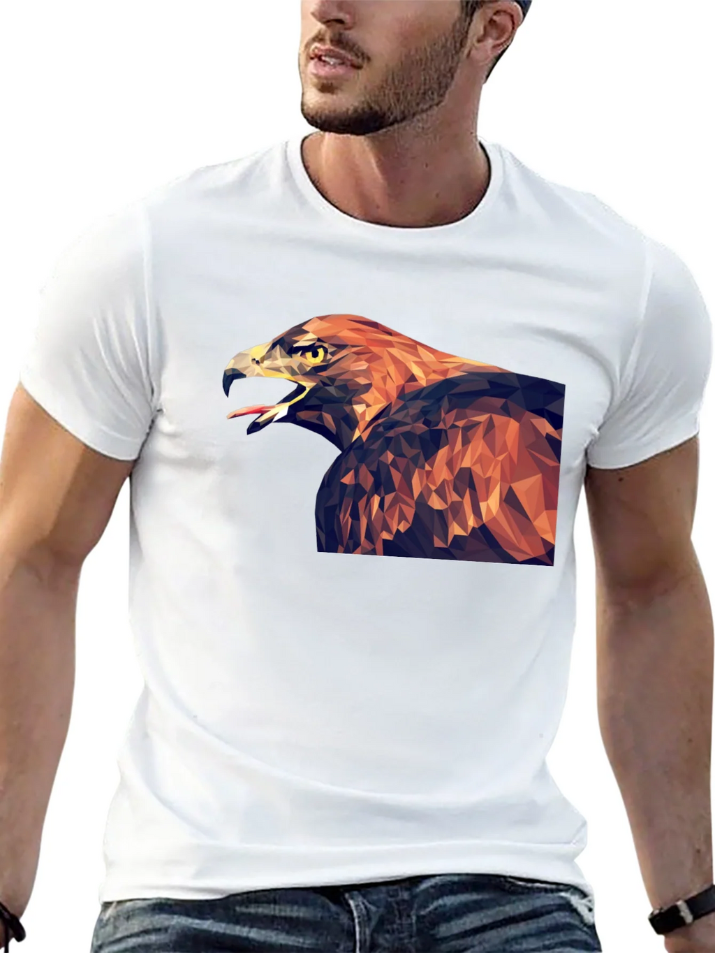 Geometric Eagle Graphic T-Shirt