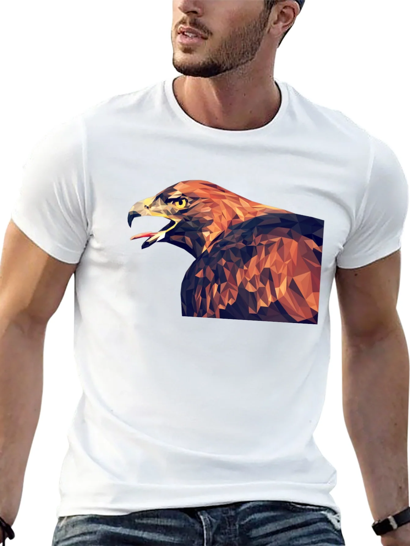 Geometric Eagle Graphic T-Shirt