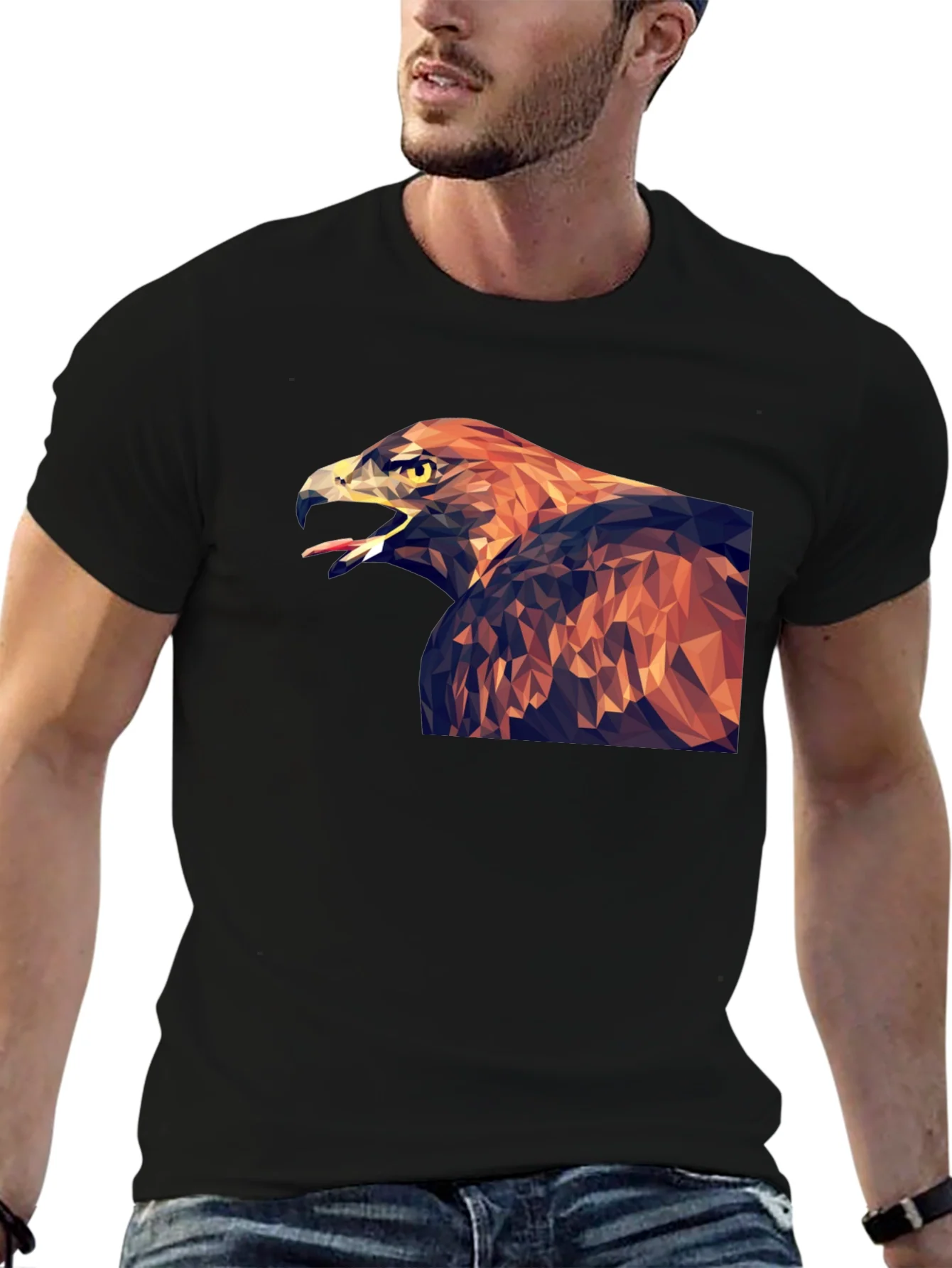 Geometric Eagle Graphic T-Shirt