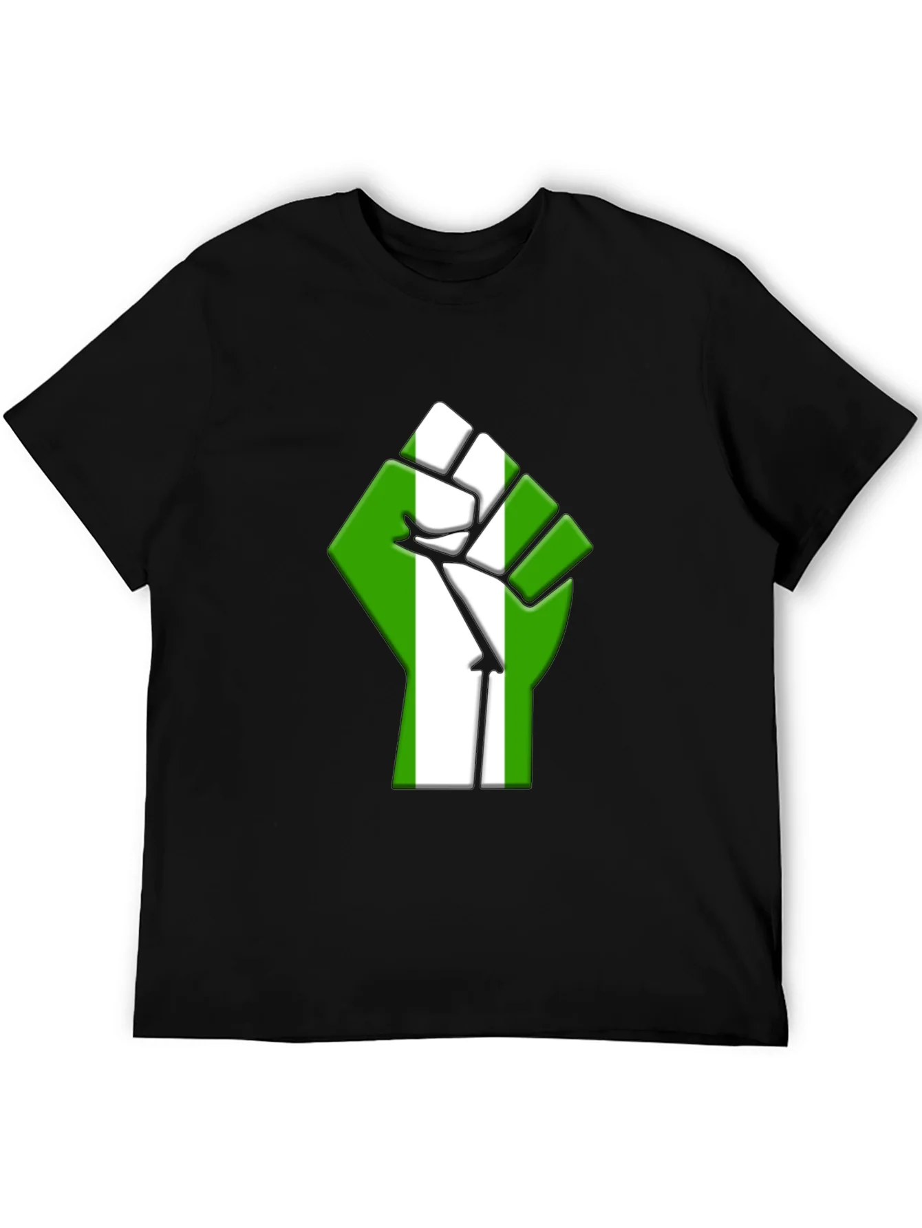 Nigeria Flag Fist T-Shirt - Black Pride Tee